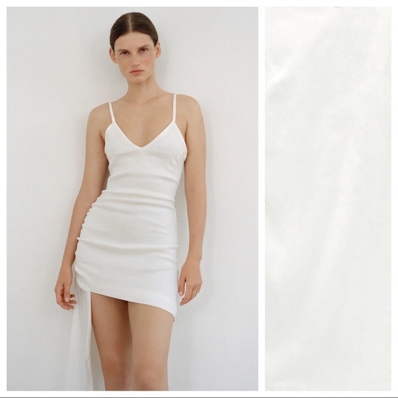 Zara Rustic Asymmetrical Dress Ivory NWT - Picture 1 of 6